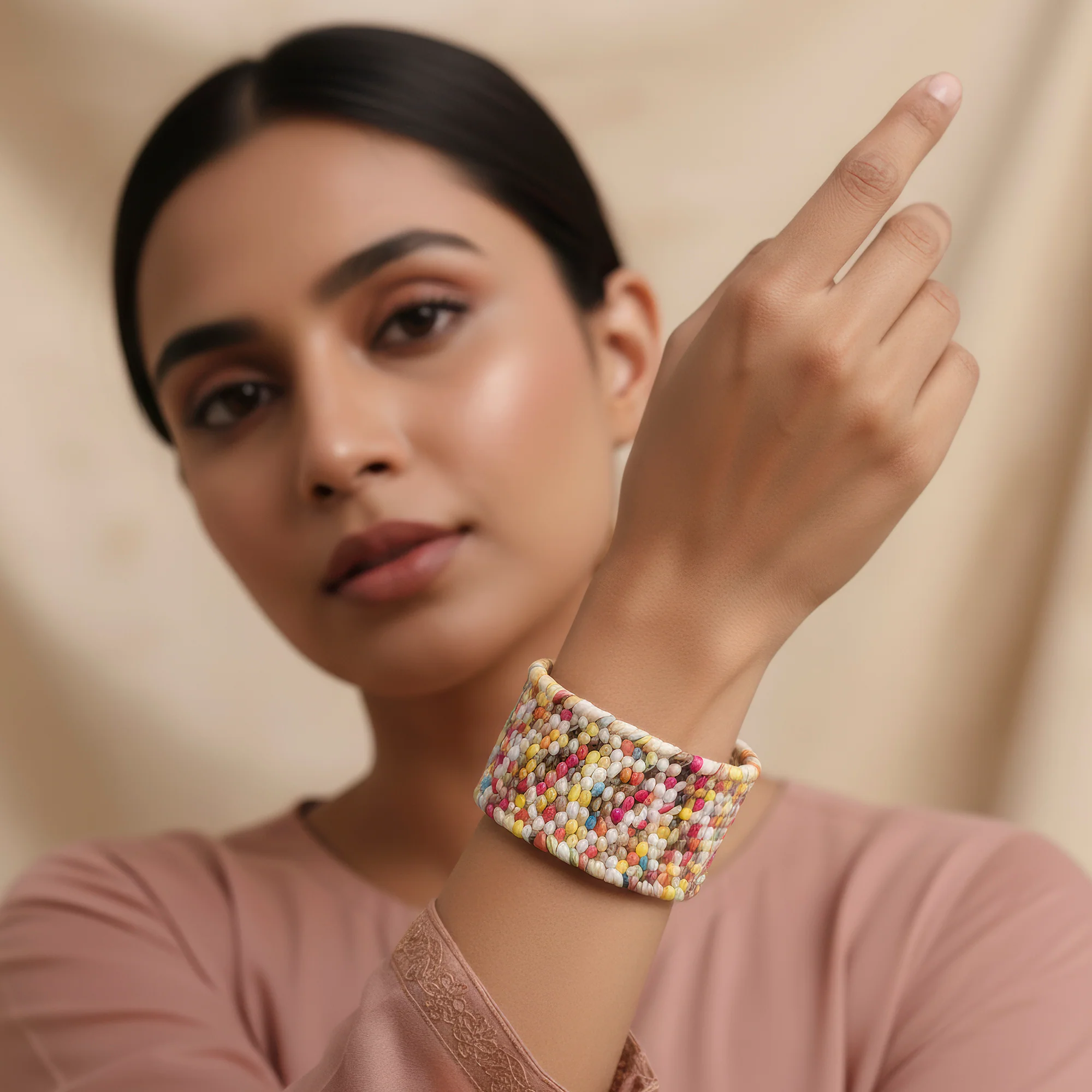 PRAO Bracelet Multicolour Raffia (Adjustable Size) - Image 4