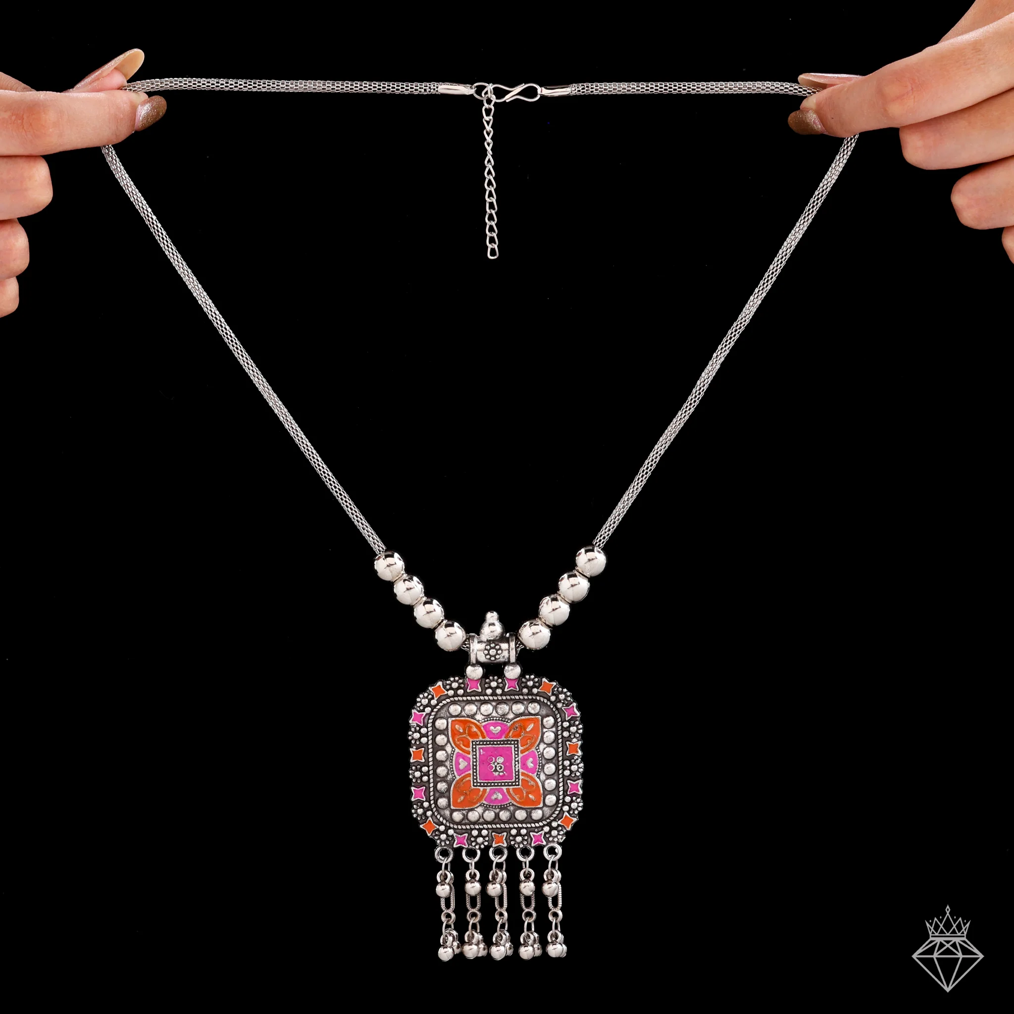 PRAO Necklace Ethnic Statement Set with Colourful Enamel - Image 4