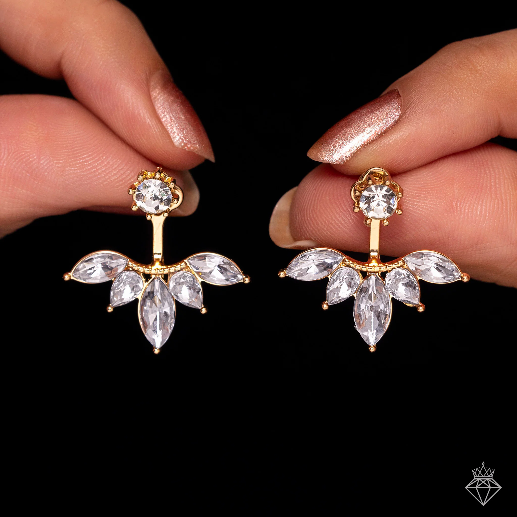 PRAO Earrings Anti-Tarnish Solitaire Designer Drop Studs - Image 3
