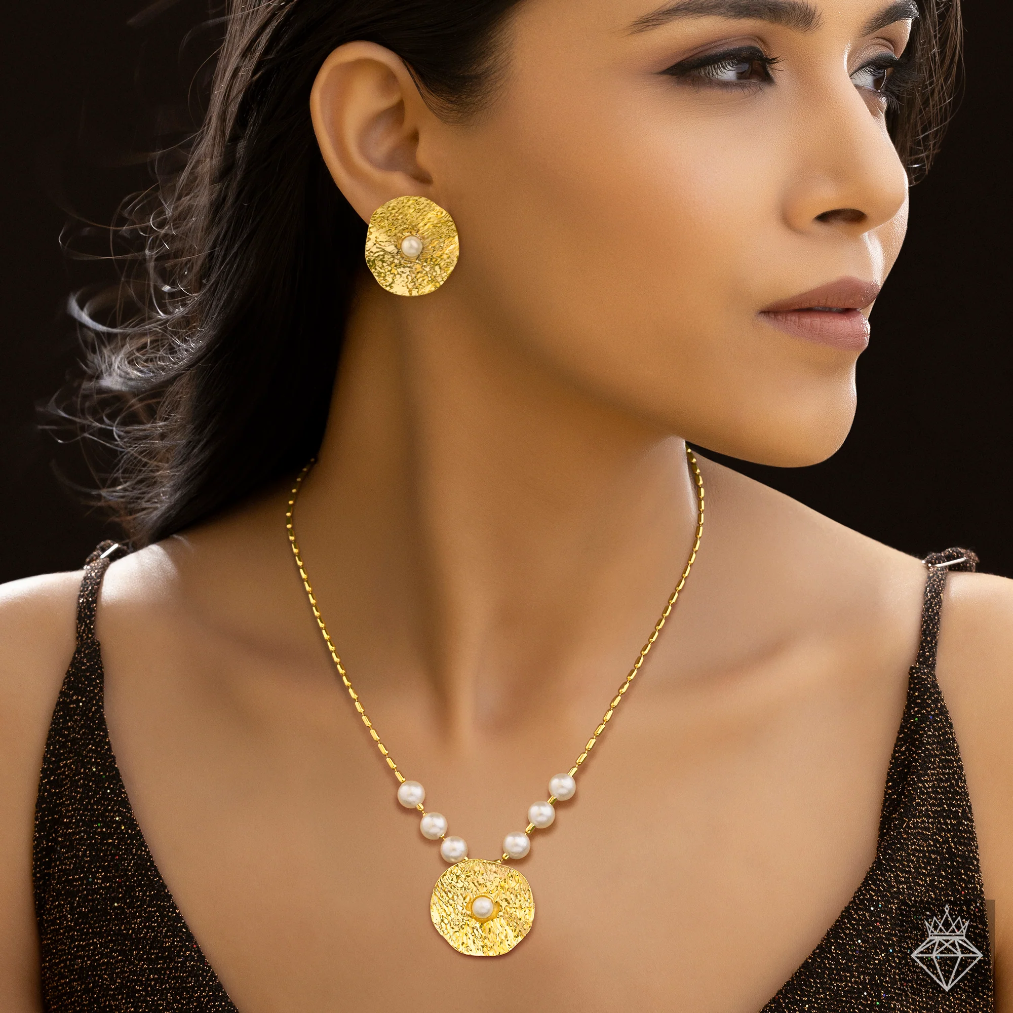 PRAO Necklace Anti-Tarnish Golden Set With Earrings - Image 6