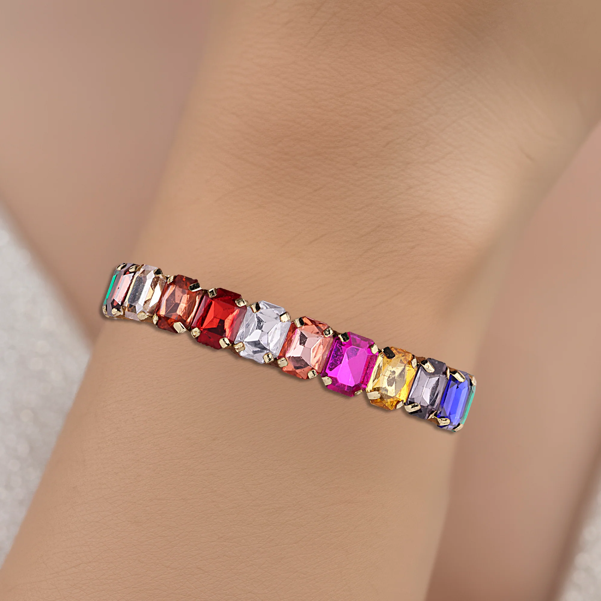 PRAO Bracelet Anti-Tarnish Multicolor Crystal (Adjustable Size) - Image 3