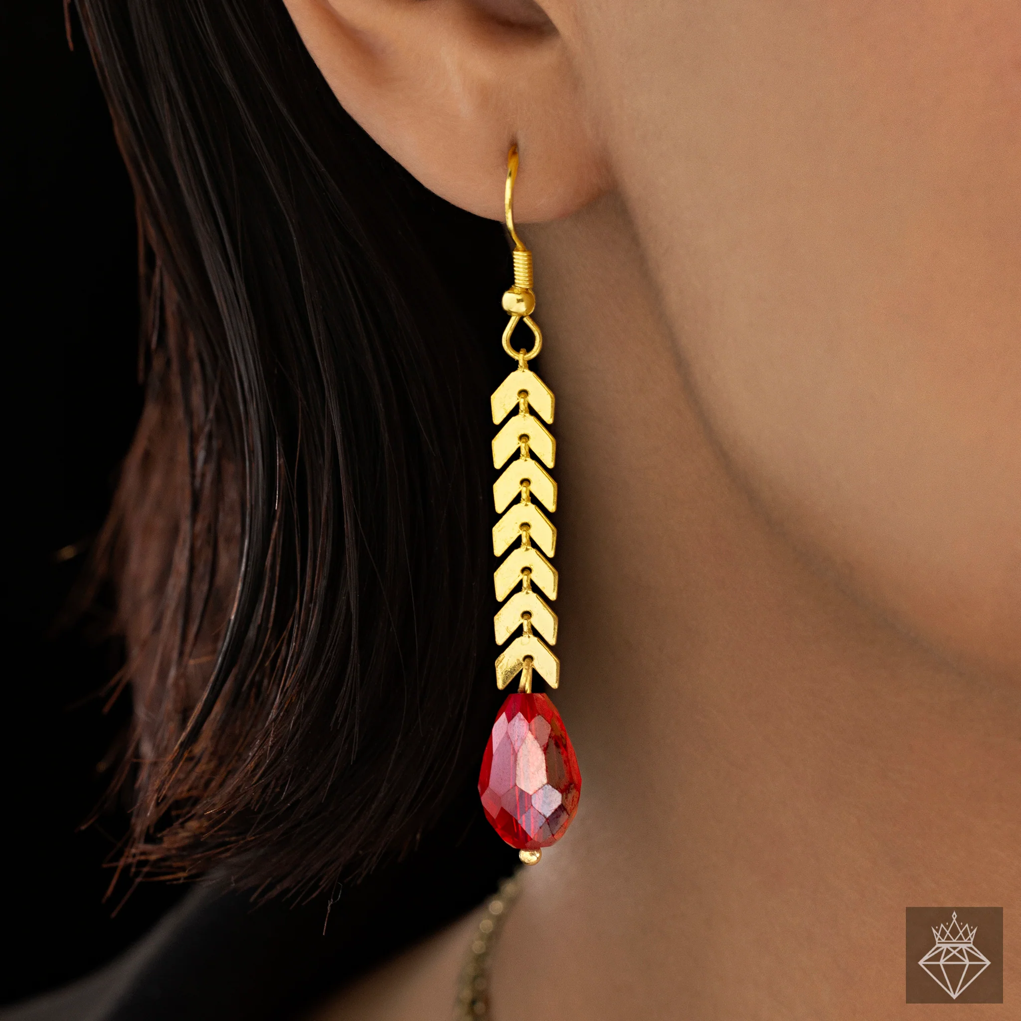 PRAO Necklace Anti-Tarnish Gold Plated Premium Quality Y Set With Earrings - Image 4
