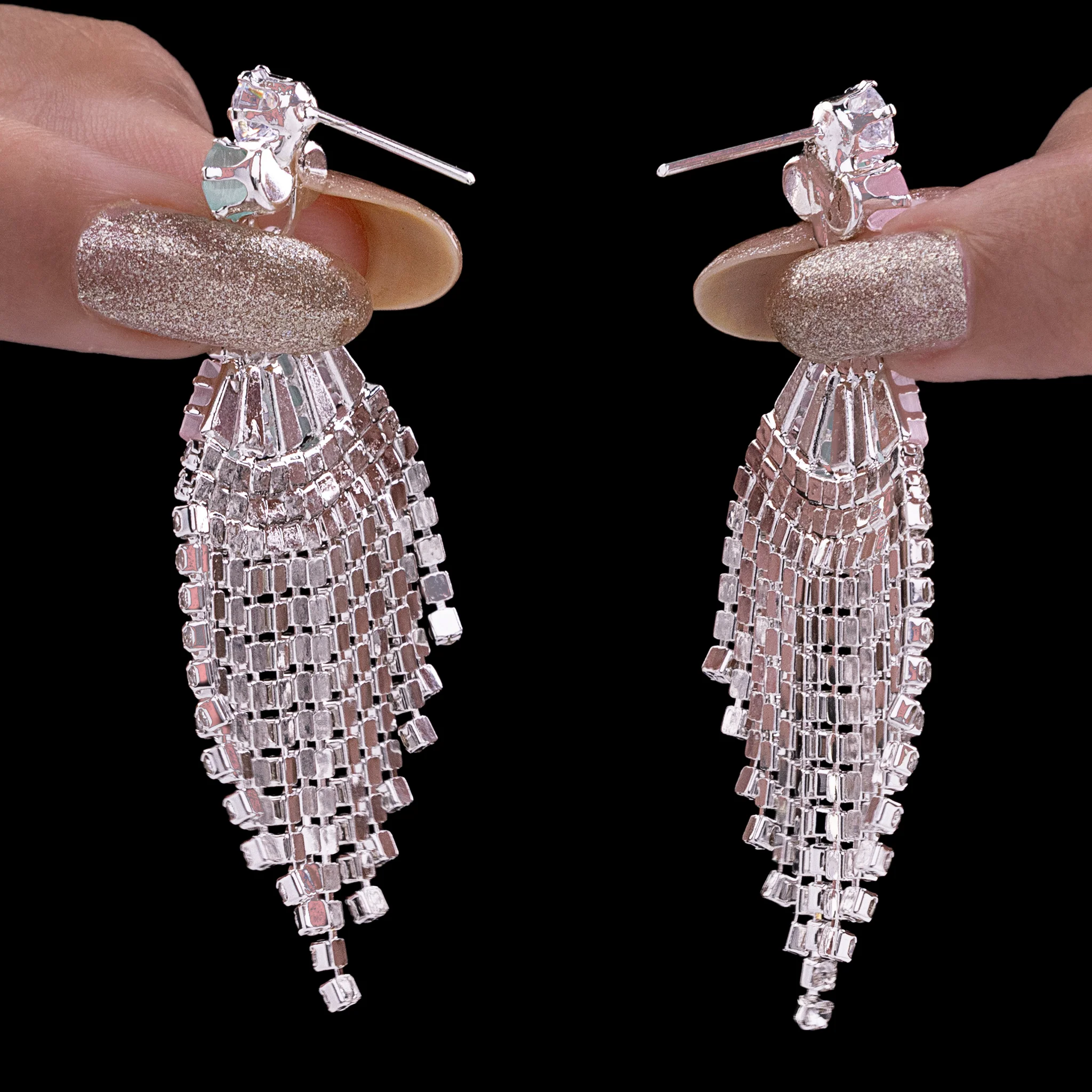 PRAO Earrings Anti-Tarnish Crystal Danglers - Image 4