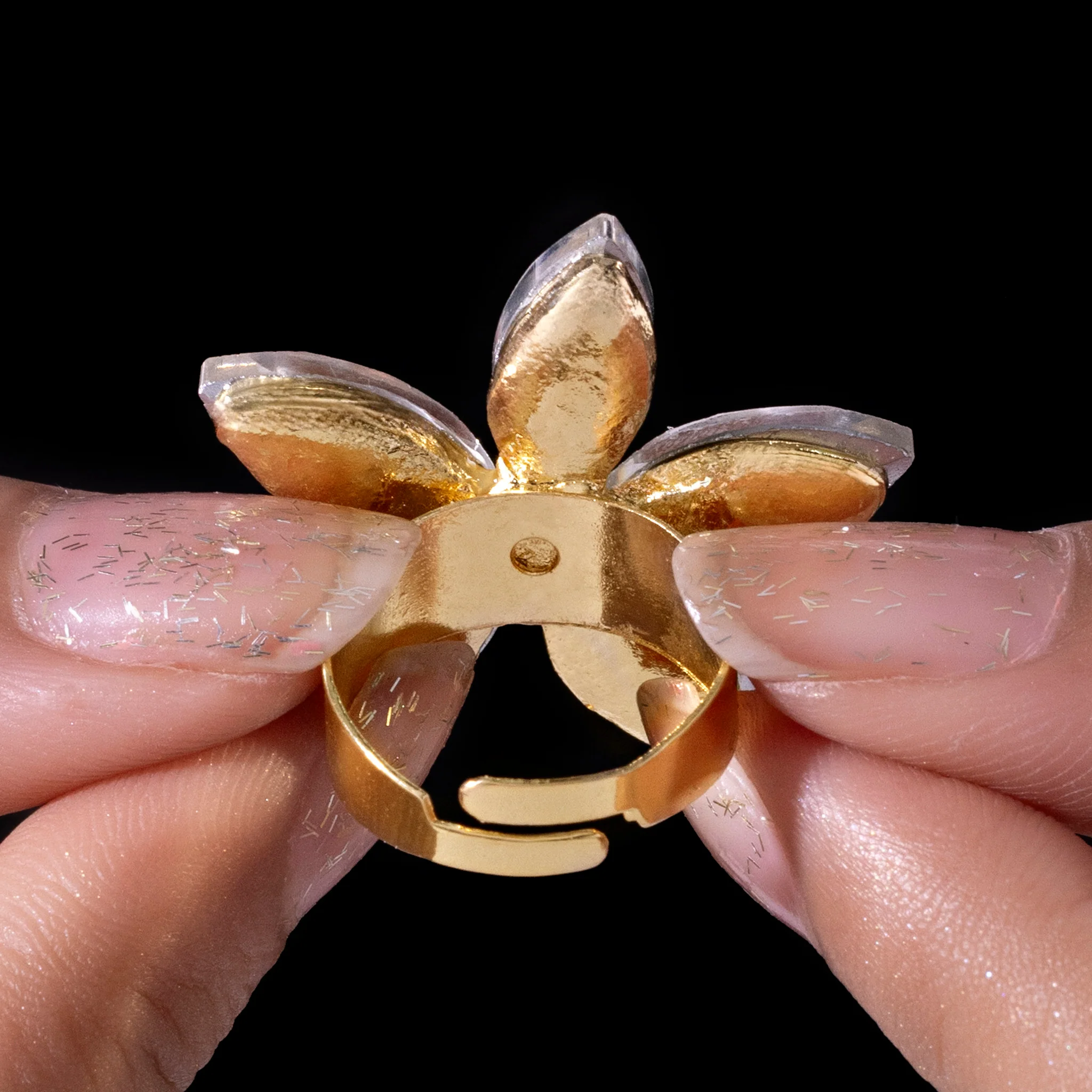PRAO Ring Anti-Tarnish Crystal Flower (Adjustable Size) - Image 5