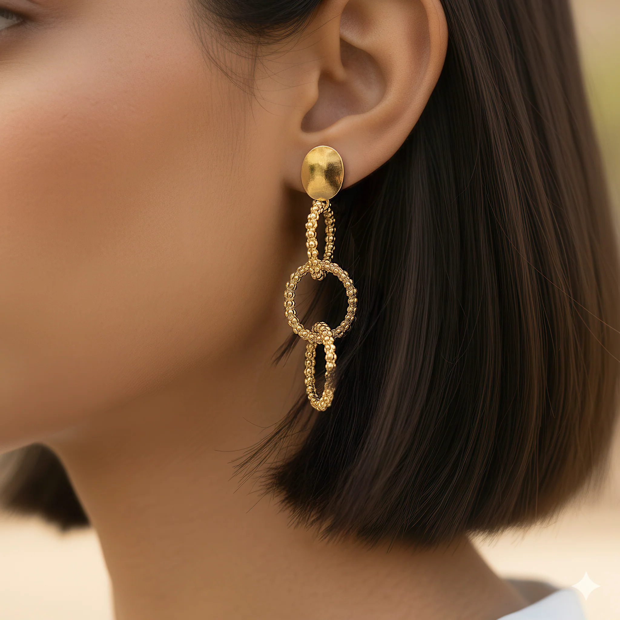 PRAO Earrings Anti-Tarnish Popcorn Chain Link Danglers - Image 4