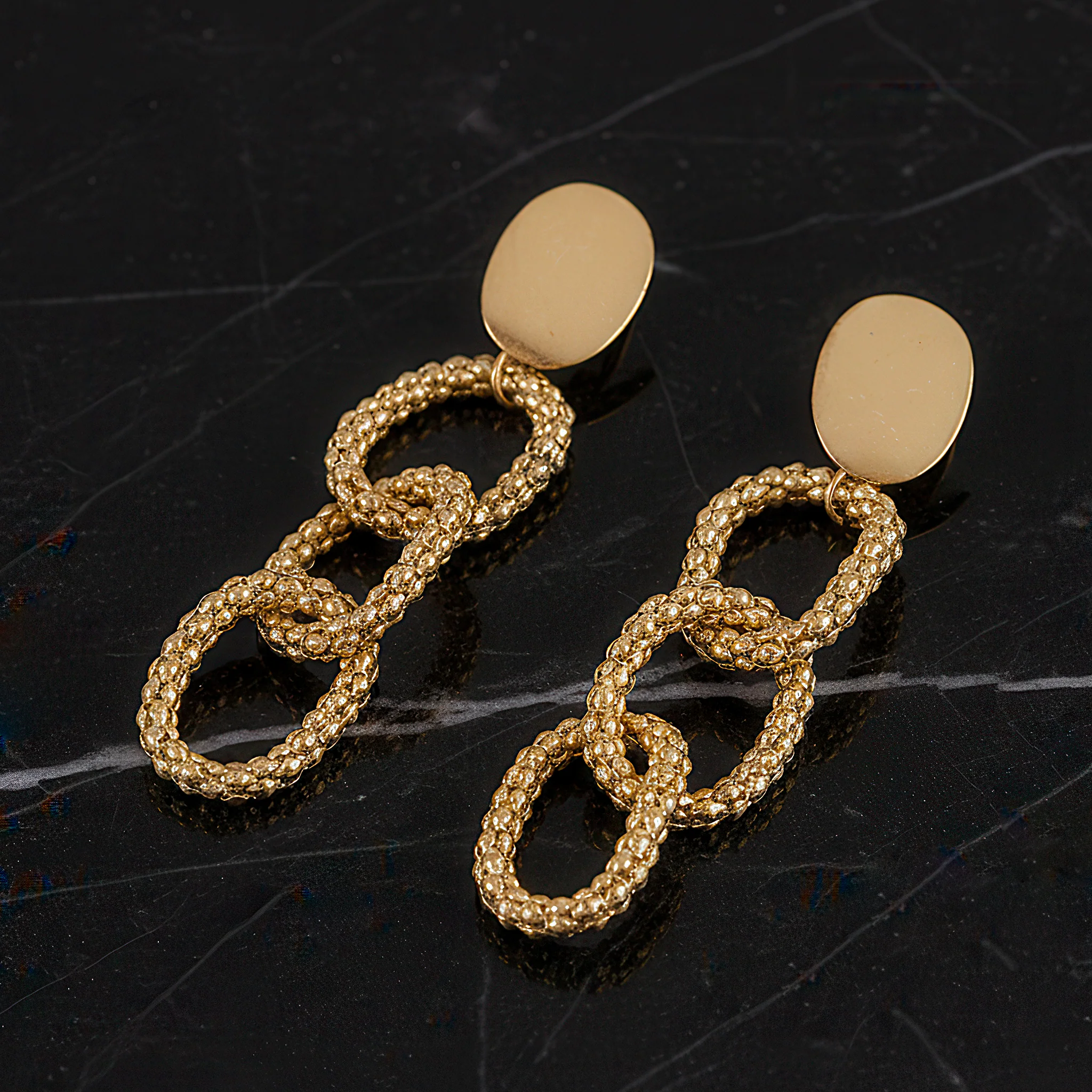 PRAO Earrings Anti-Tarnish Popcorn Chain Link Danglers - Image 5