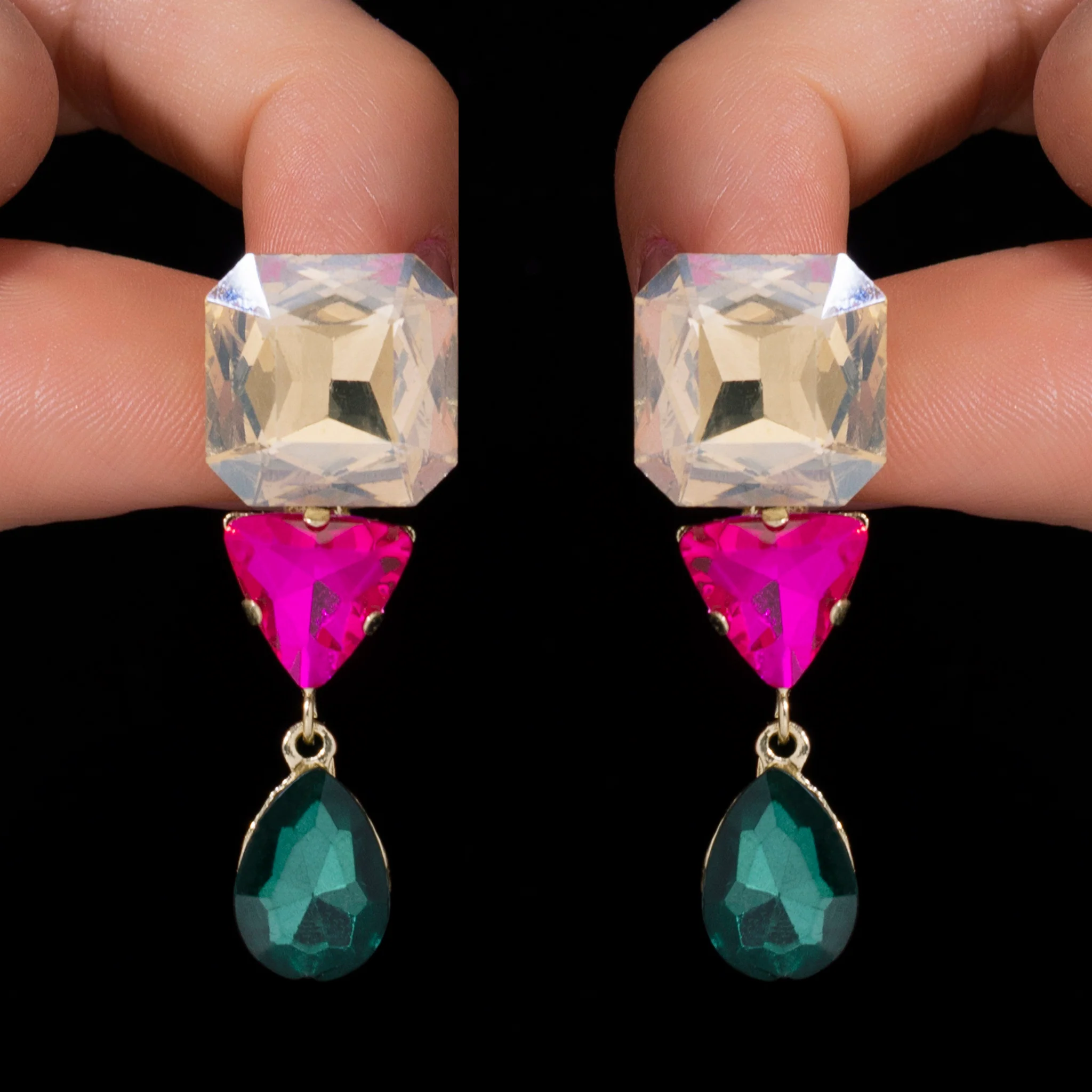 PRAO Earrings Anti-Tarnish Tri-Shape Danglers - Image 5