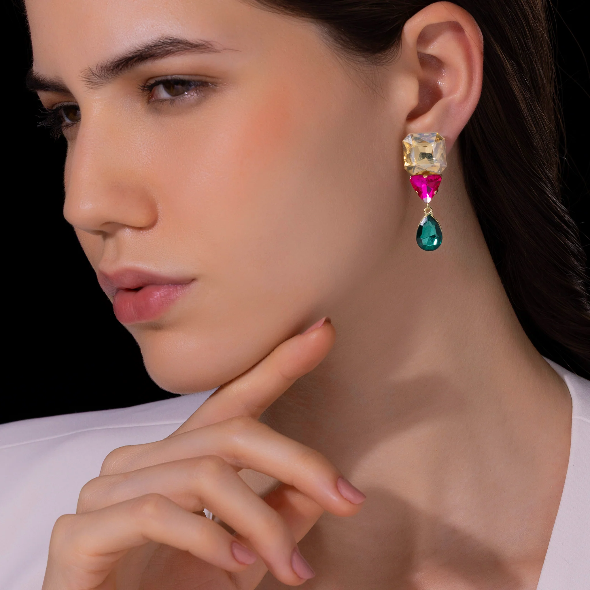 PRAO Earrings Anti-Tarnish Tri-Shape Danglers - Image 6