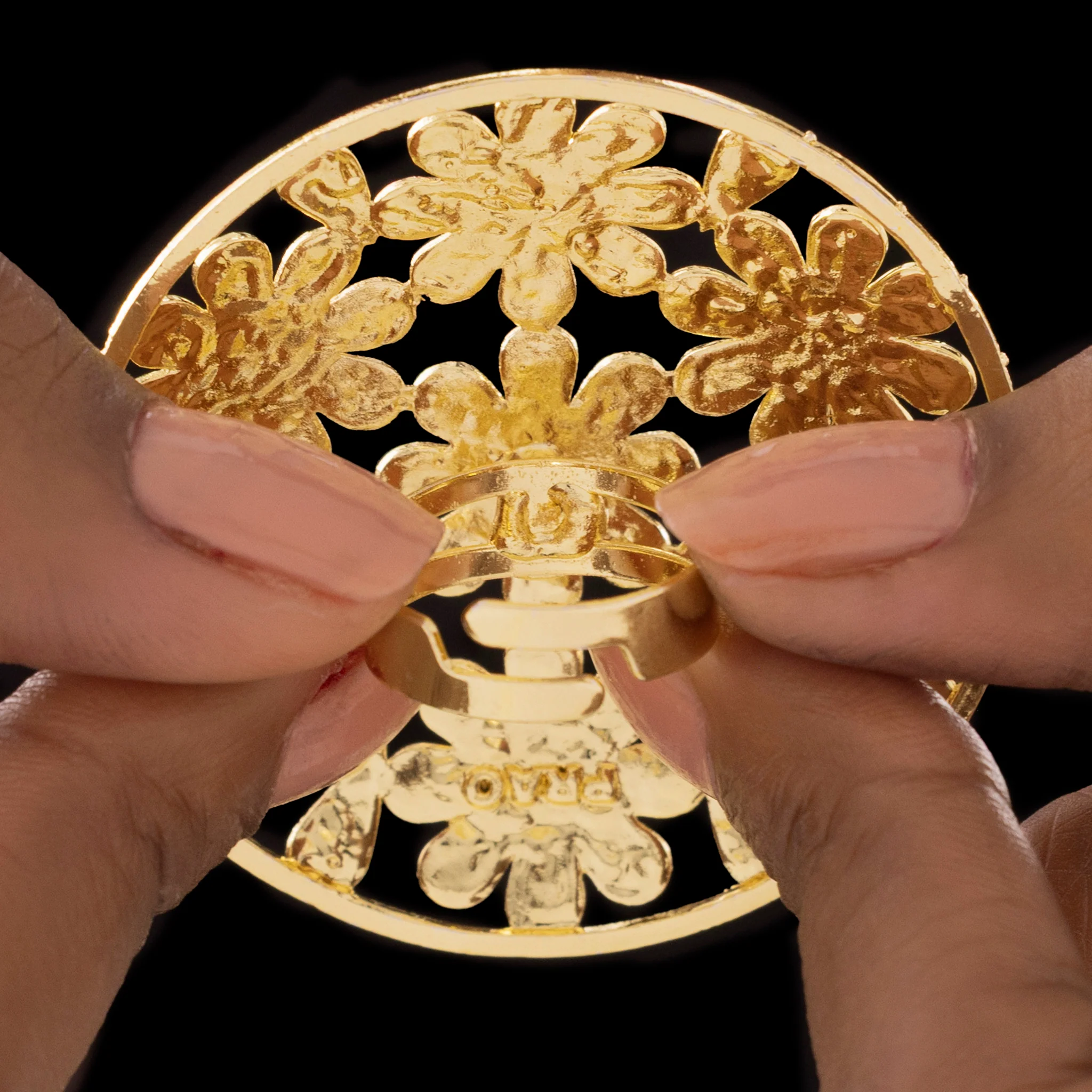 PRAO Ring Anti-Tarnish Oversized Cutout Flower (Adjustable Size) - Image 4