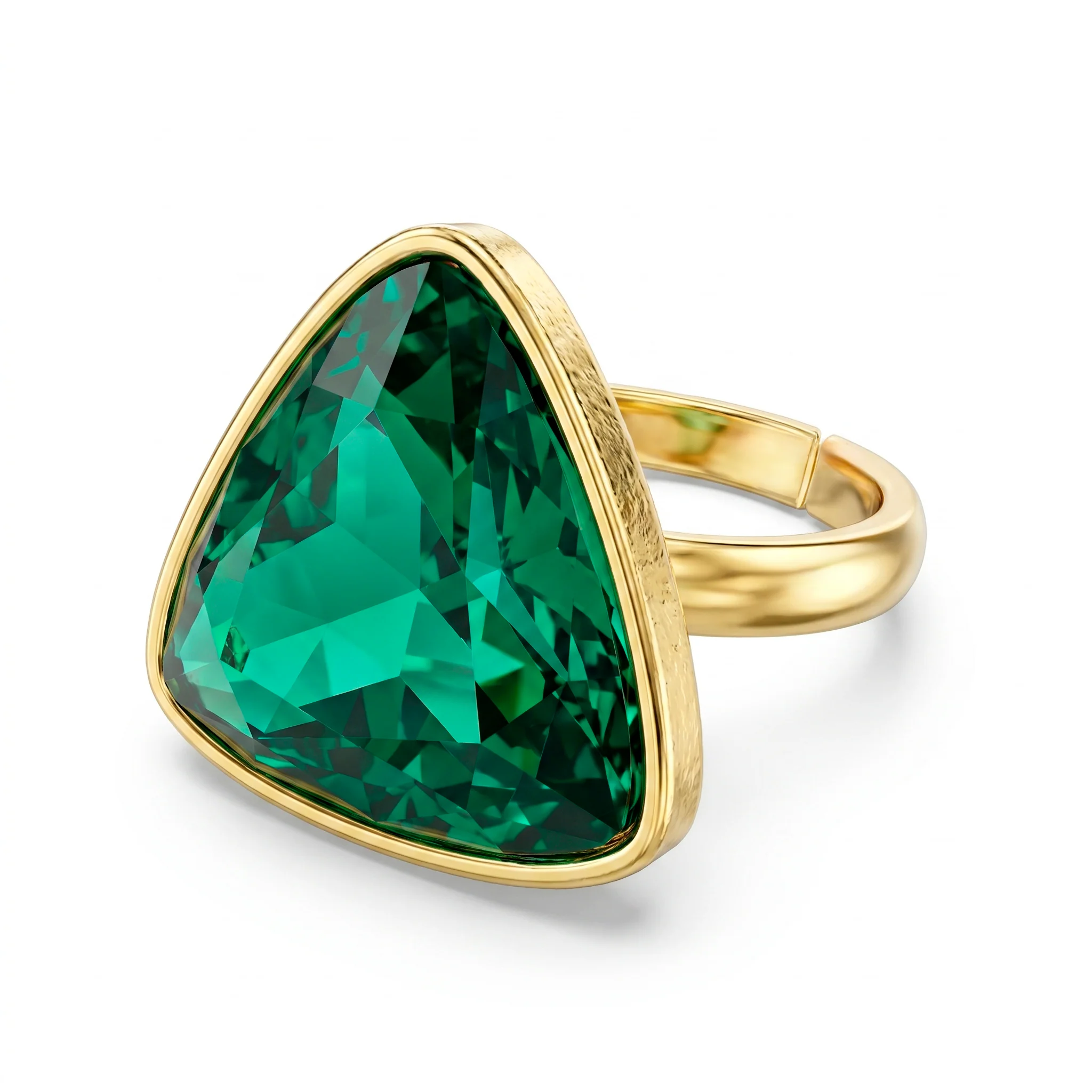 PRAO Ring Anti-Tarnish Trillion Crystal Cocktail (Adjustable Size) - Image 4