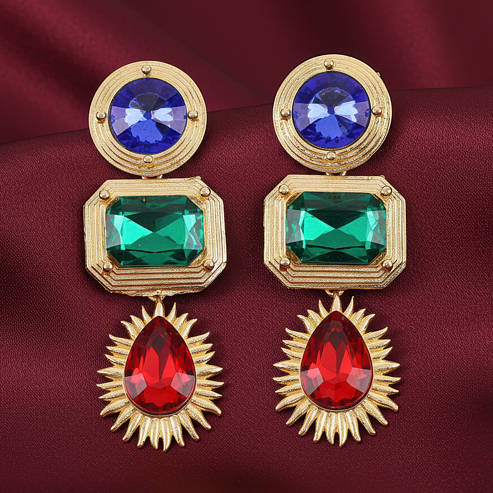PRAO Earrings Anti-Tarnish Multi-Shape Danglers - Image 3