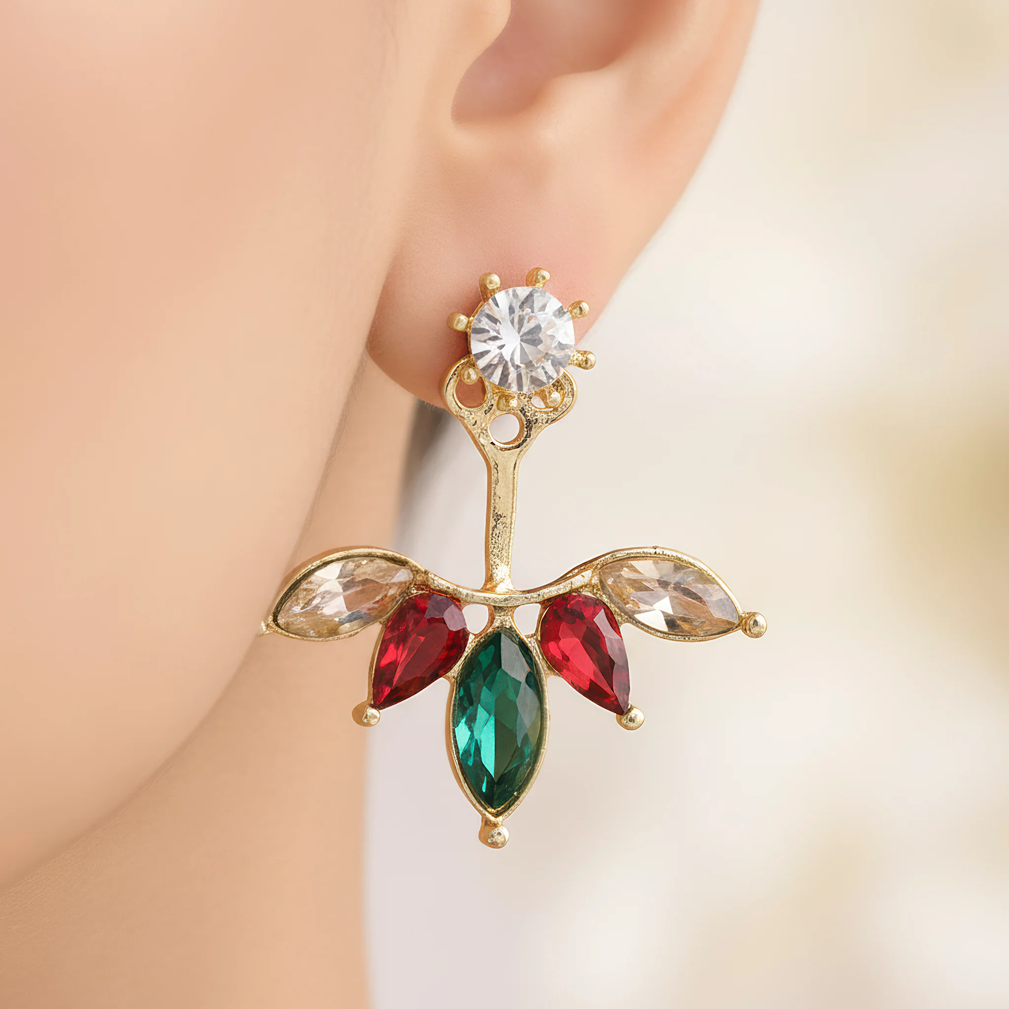 PRAO Earrings Anti-Tarnish Solitaire Drop Studs