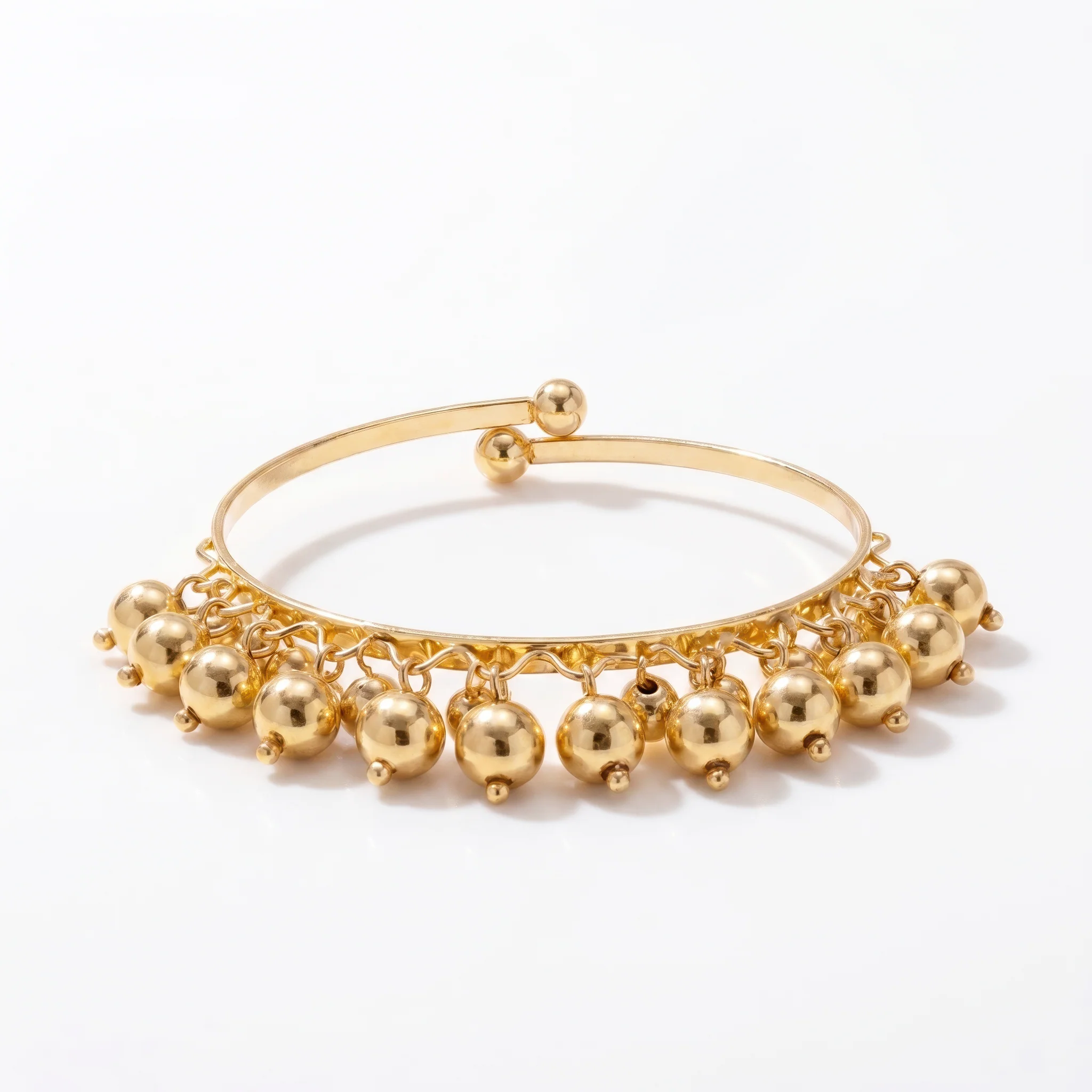 PRAO Bracelet Anti-Tarnish Golden Ball Bunch Openable Bangle (Adjustable Size) - Image 3
